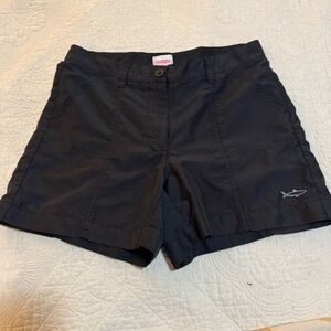 Women's Black Shark Embroidered Cargo Shorts